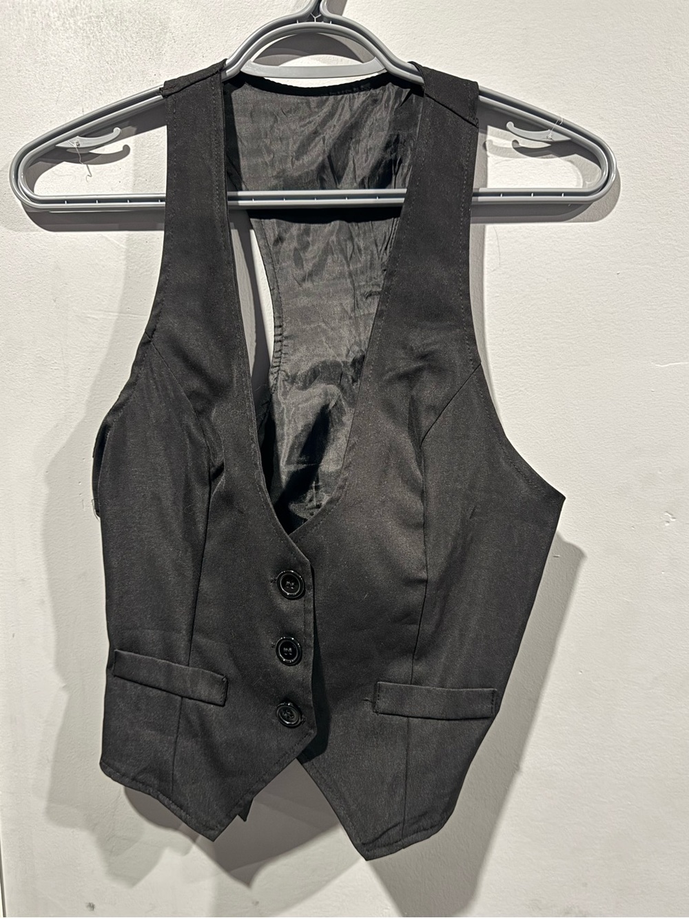 Classic Black Women's Tailored Vest - Sleek Button Front